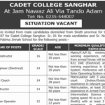 Cadet College Sanghar Jobs